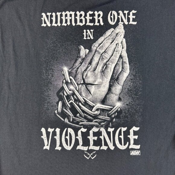 Brody King AEW Wrestling Shirt Mens Extra Large Number One Violence Short Sleeve - Picture 3 of 9